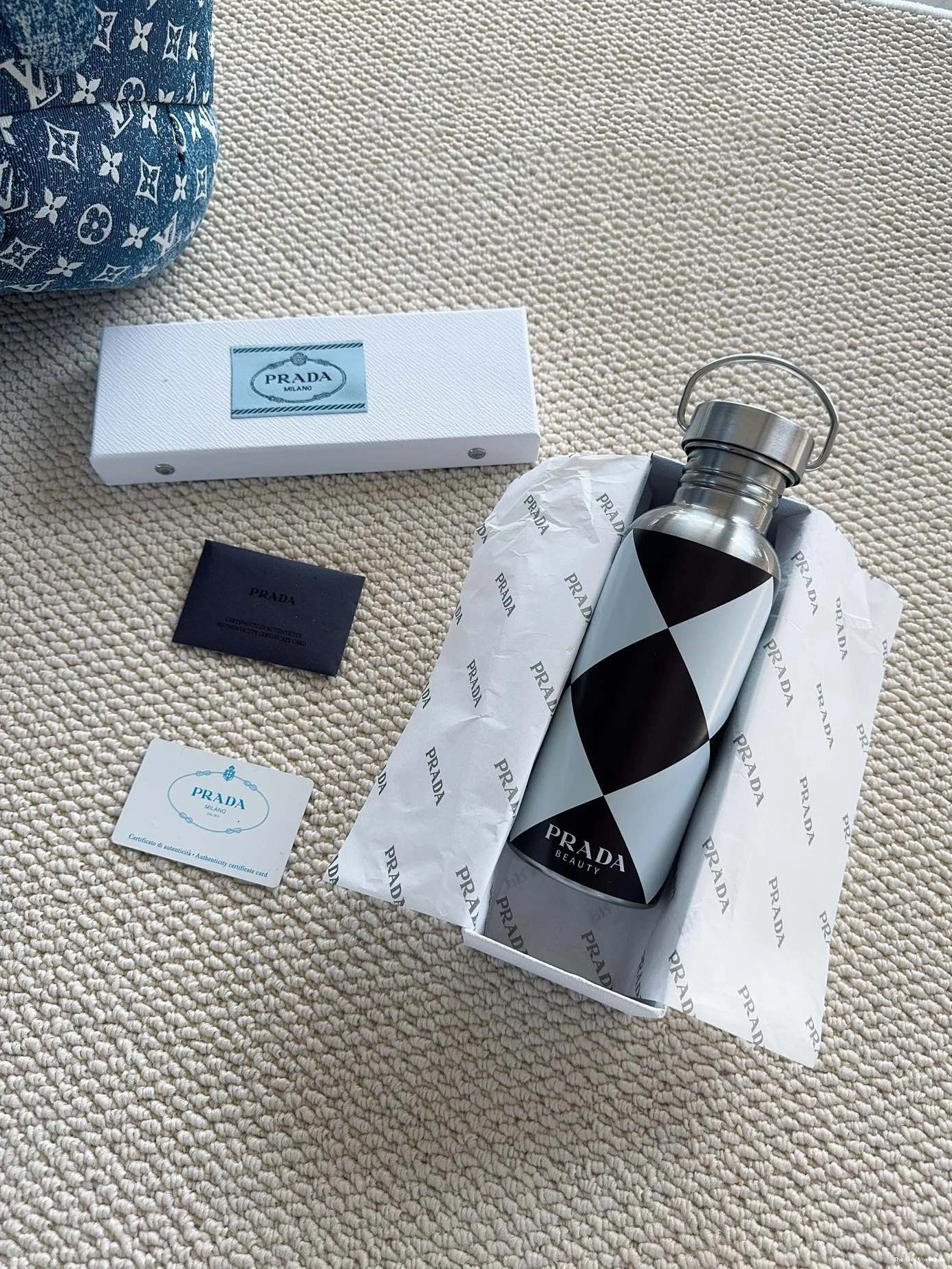 BOTTLE PRADA STAINLESS STEEL CHECKERED 0801